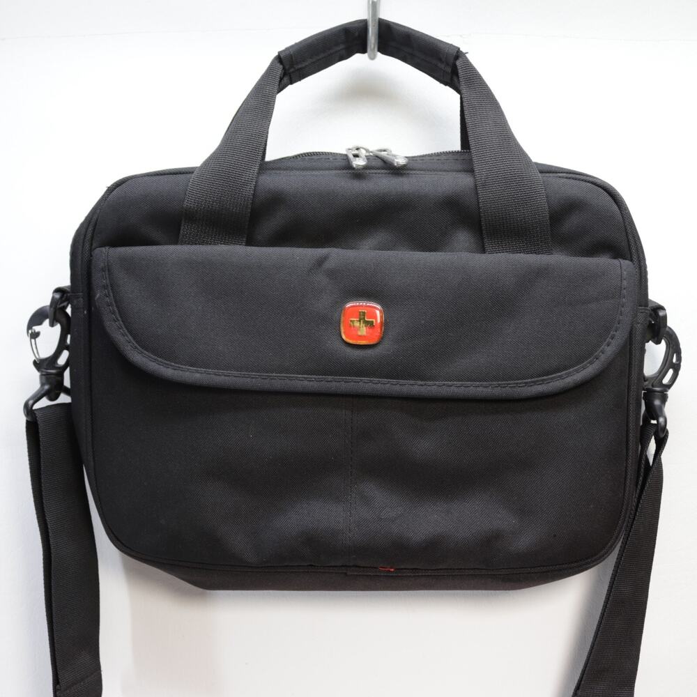 Wenger Slim Laptop Tablet Messenger Bag Travel Case Crossbody Adj Strap